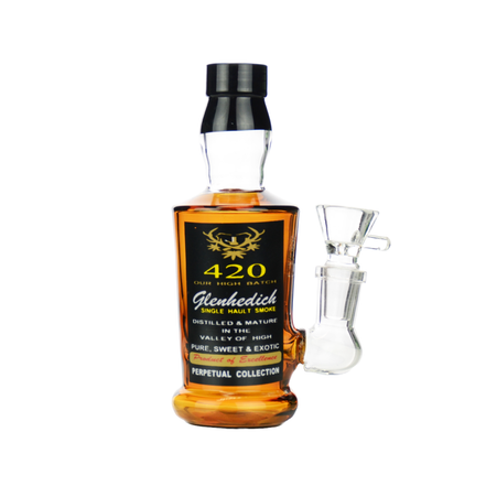 6" Mini Liquor Bottle Glenhedich with 14mm Male Bowl