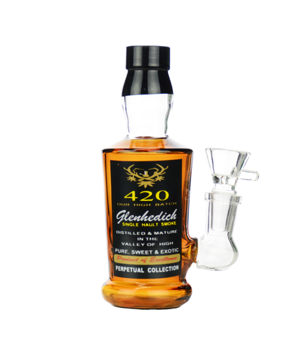 6" Mini Liquor Bottle Glenhedich with 14mm Male Bowl