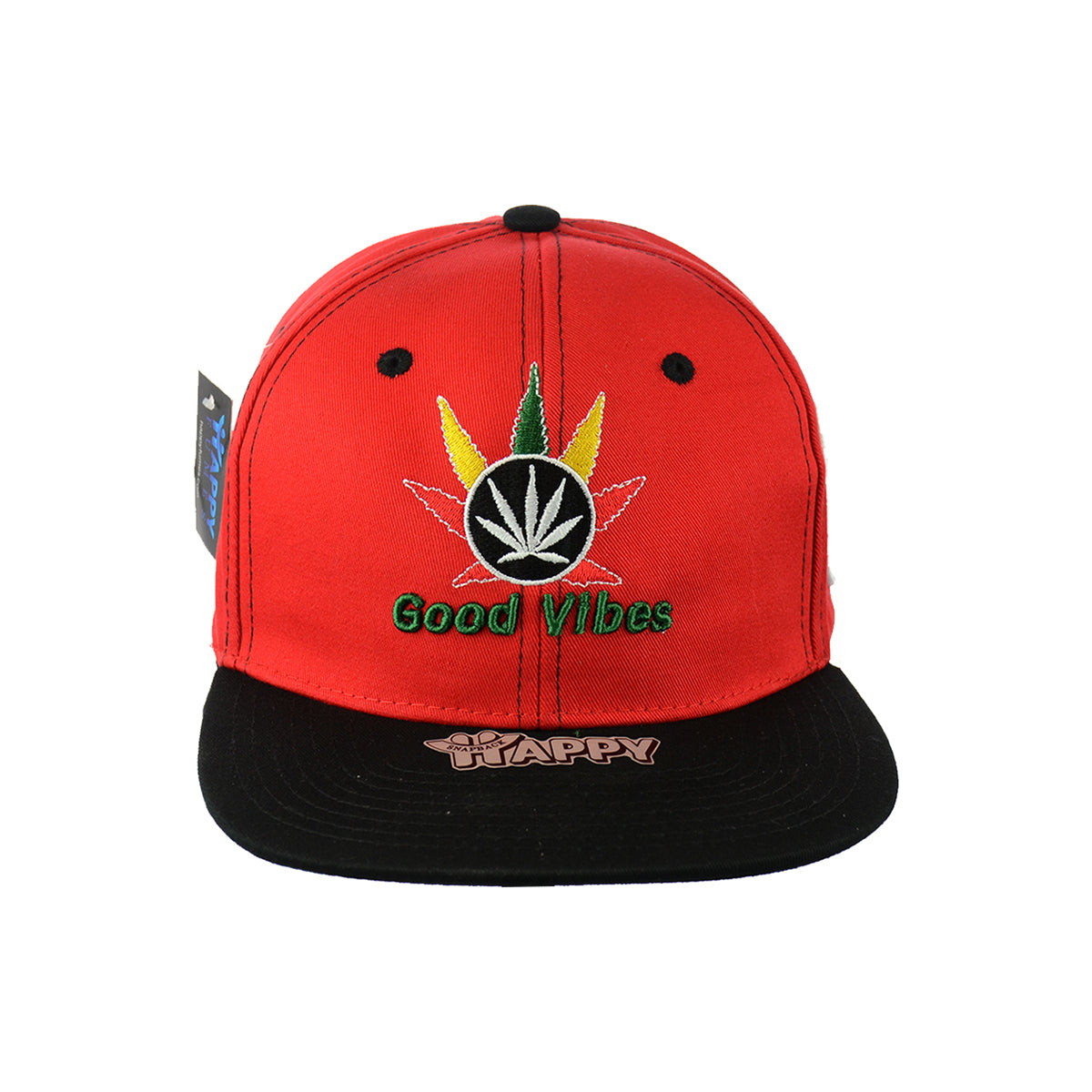 Good Vibes Hat Embroidered Snapback - 100% Cotton