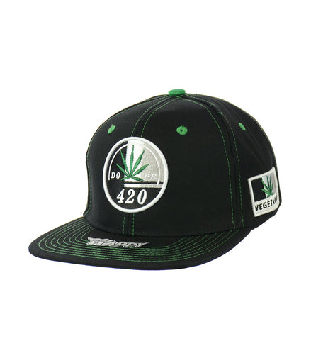 420 Dope Vegetarian Leaf Embroidered Snapback Hat