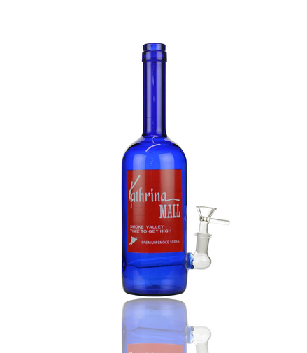 12" Kathrina Mall Wine Bottle Bong with 14mm Male Bowl and 14mm Male Bowl-Gift Box