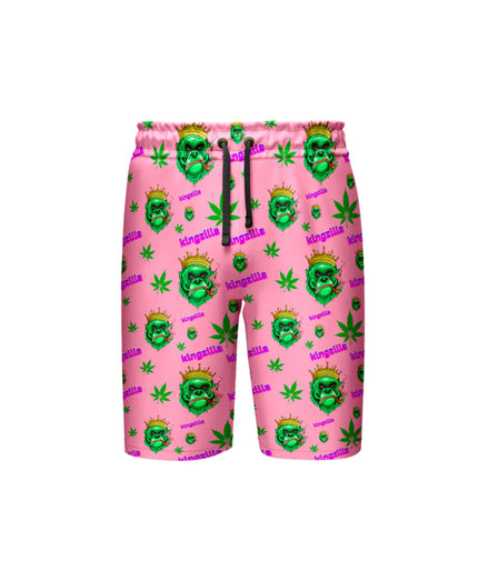 Kingzilla Leaf Pink Short, Pack of 5 Sizes Sets, 1-M, 1-L, 1-XL, 1-XXL, 1-XXXL