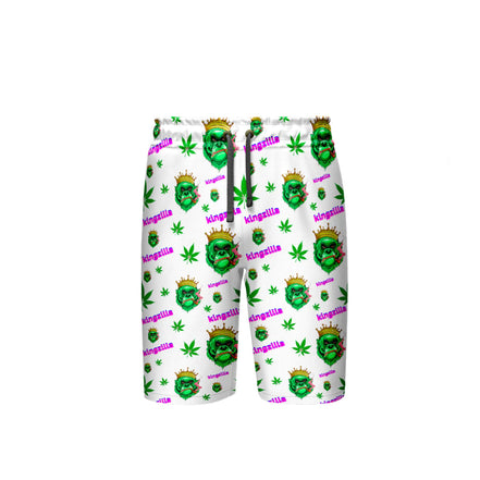 Kingzilla Leaf White Short, Pack of 5 Sizes Sets, 1-M, 1-L, 1-XL, 1-XXL, 1-XXXL