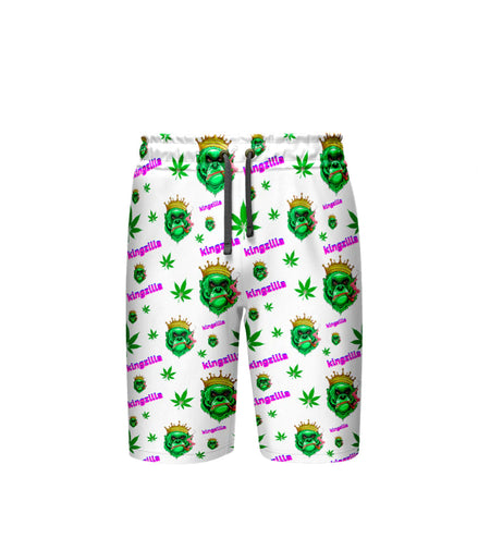 Kingzilla Leaf White Short, Pack of 5 Sizes Sets, 1-M, 1-L, 1-XL, 1-XXL, 1-XXXL
