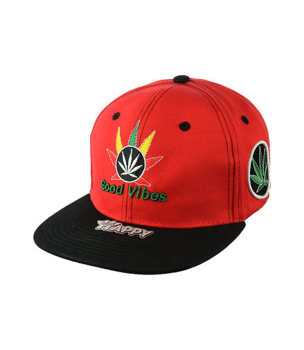 Good Vibes Hat Embroidered Snapback - 100% Cotton