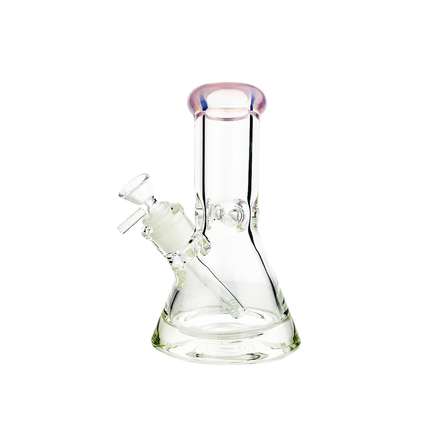 8" 9mm Beaker with Heavy Base and Colored Mouth