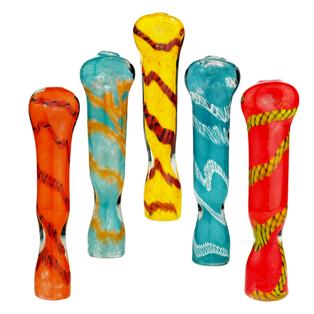 4" Color Frit Glass One Hitter Chillum