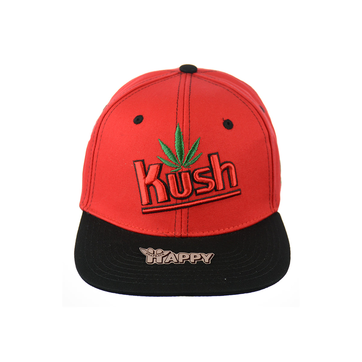 Kush Leaf Embroidered Snapback Hat 100% Cotton