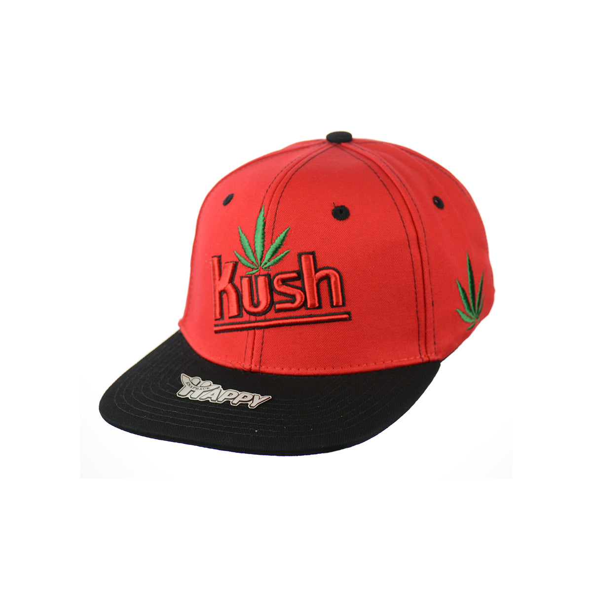 Kush Leaf Embroidered Snapback Hat 100% Cotton