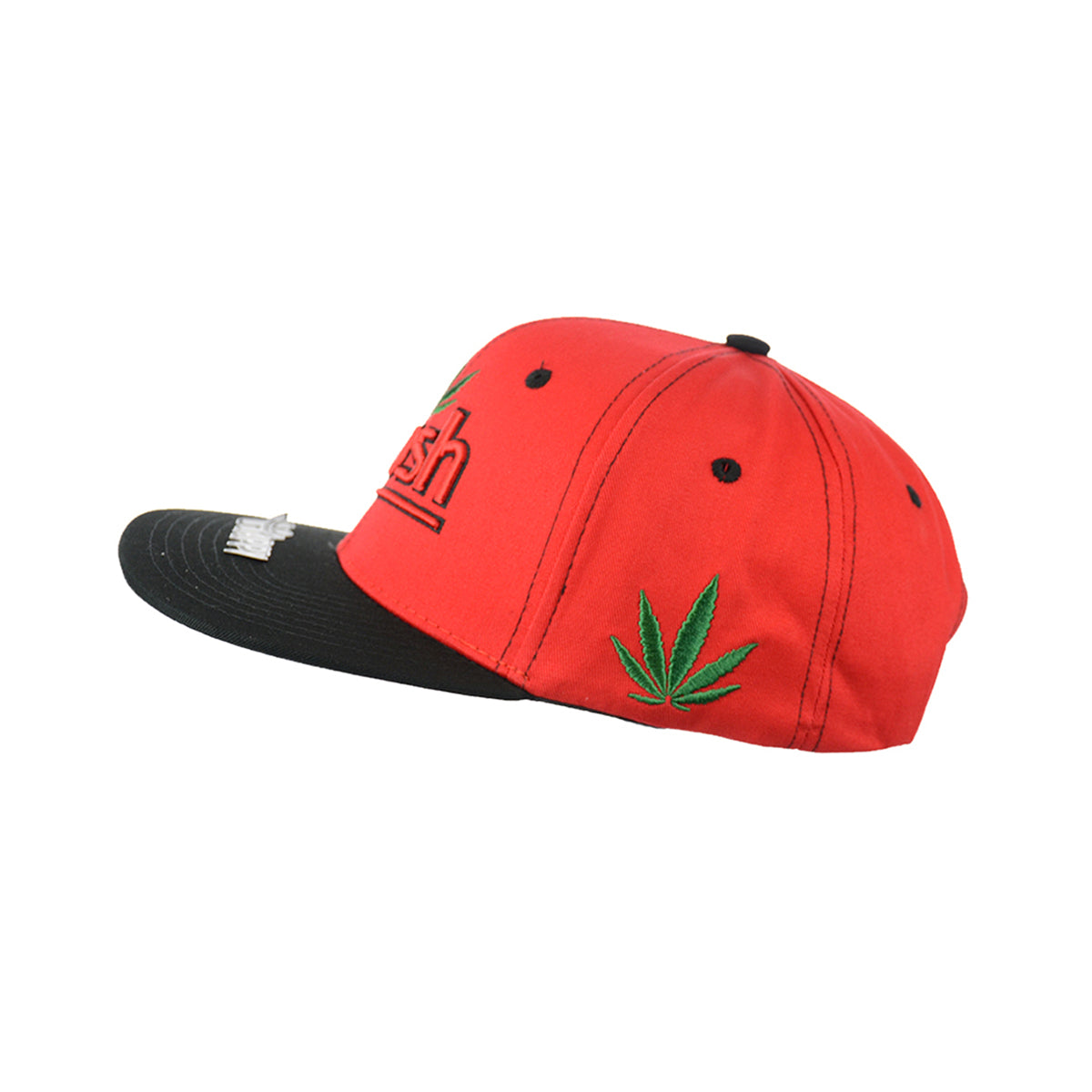 Kush Leaf Embroidered Snapback Hat 100% Cotton