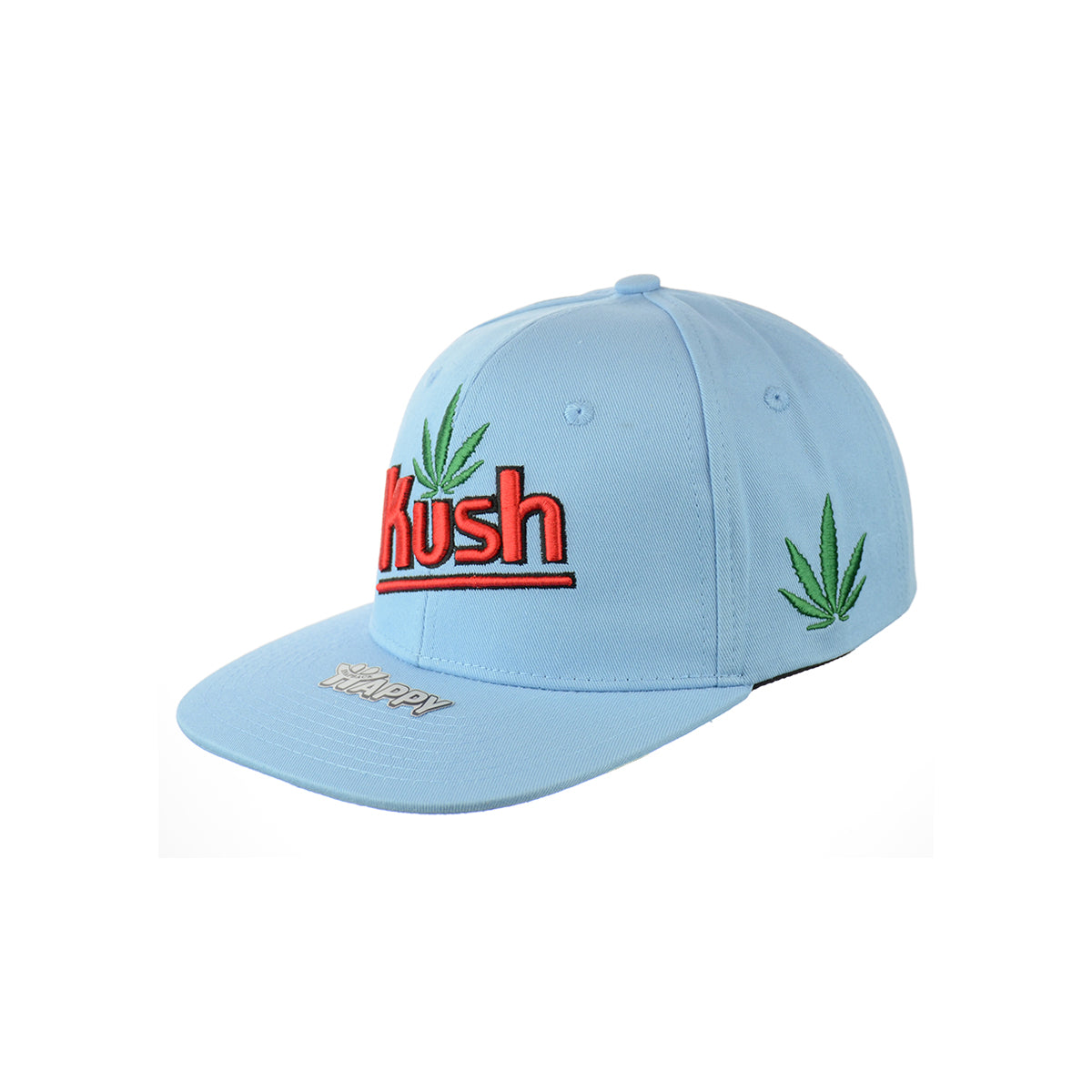 Kush Leaf Embroidered Snapback Hat 100% Cotton