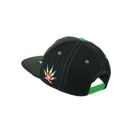 Hollyweed Leaf Embroidered Snapback Hat 100% Cotton