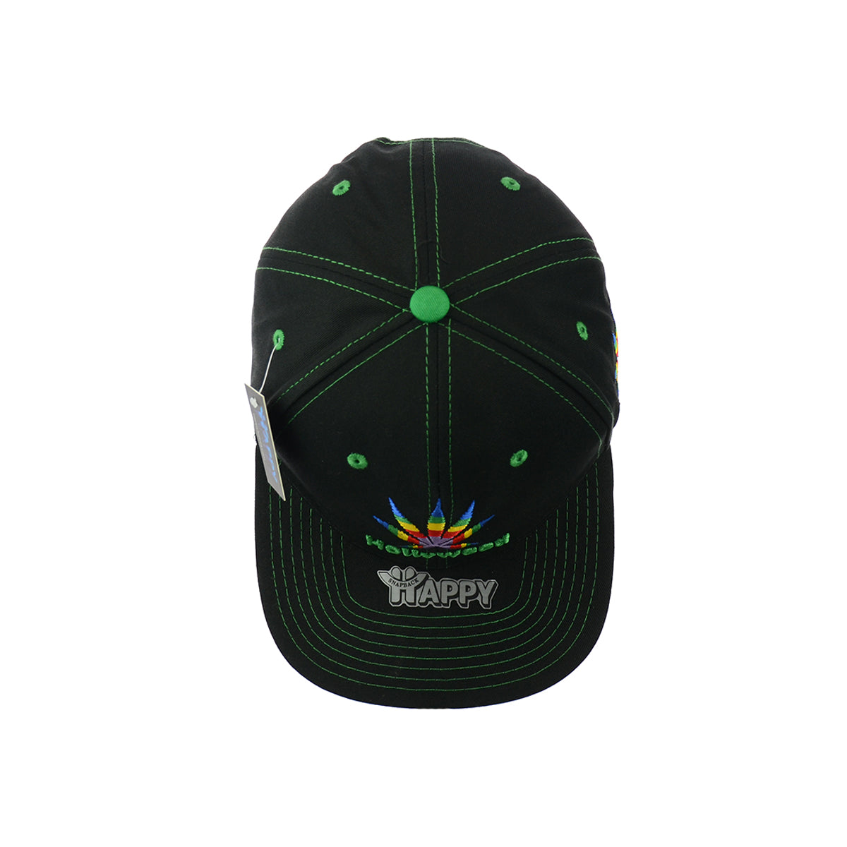 Hollyweed Leaf Embroidered Snapback Hat 100% Cotton