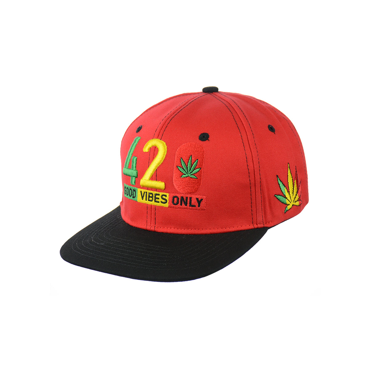 420 Good Vibes Only Embroidered Snapback Hat 100% Cotton