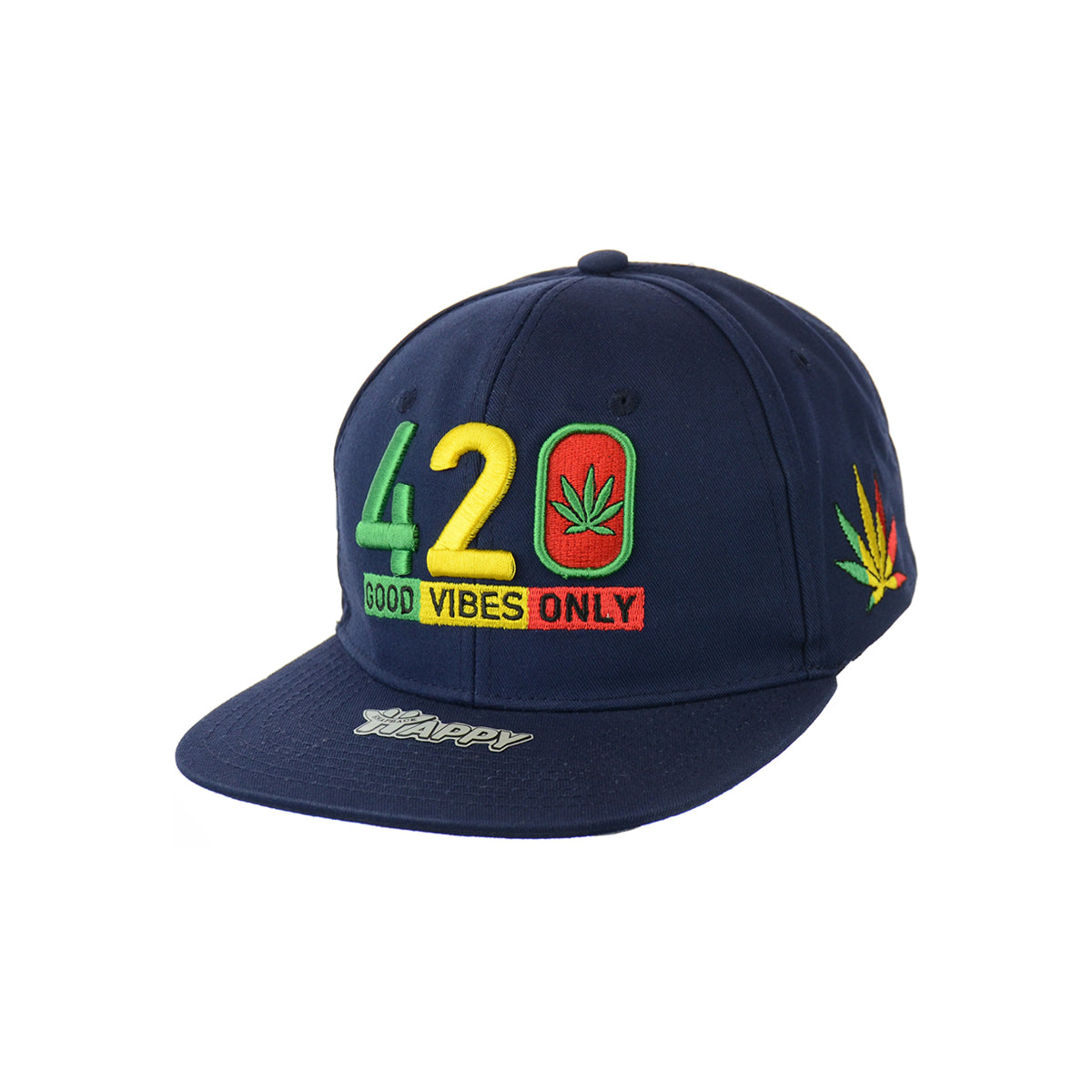 420 Good Vibes Only Embroidered Snapback Hat 100% Cotton