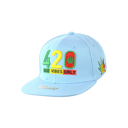 420 Good Vibes Only Embroidered Snapback Hat 100% Cotton