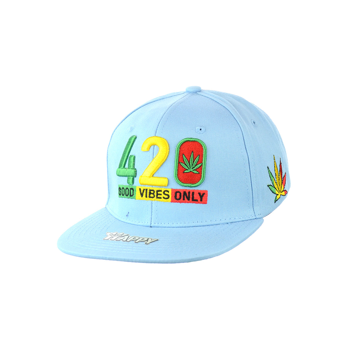 420 Good Vibes Only Embroidered Snapback Hat 100% Cotton