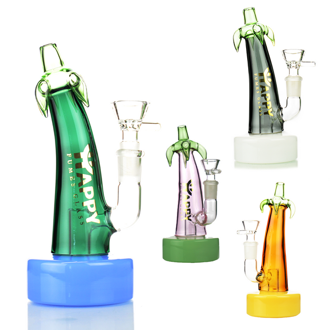 7" Eggplant Water Pipe with Shower and 14mm Male Bowl