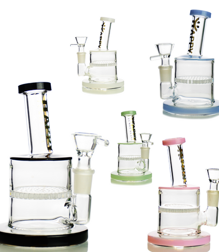 6" Honeycomb Water Pipe Bong with 14mm Male Bowl 60mm Glass Tube Happy Fumes Glass Brand