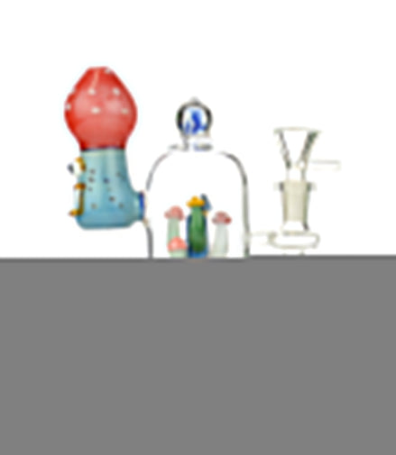 8" Mushroom Land Water Pipe with 14mm Male Bowl