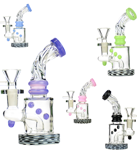 5.5" Wig Wag Base Water Pipe with 14mm Male Bowl