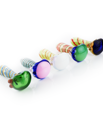4.5" Hand Pipe Spoon Swirling Art Double Glass