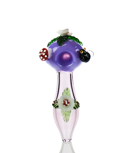 4.5" Flower Mushroom  Art Hand Pipe Spoon