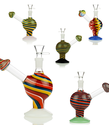 6" Water Pipe Reversal Art Sphere 14mm Male Bowl