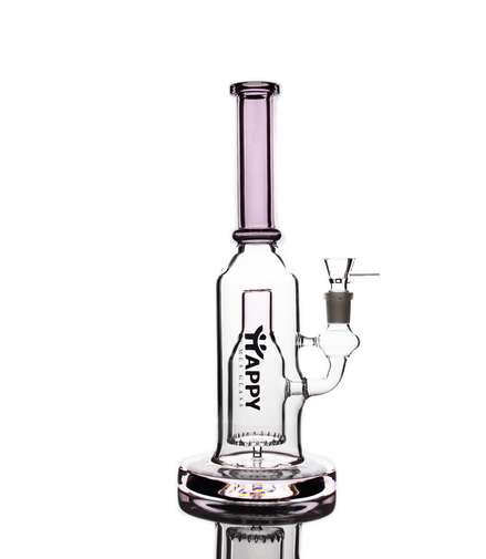 11" Happy Fumes Glass with Bottle Design Shower and 14mm Male Bowl