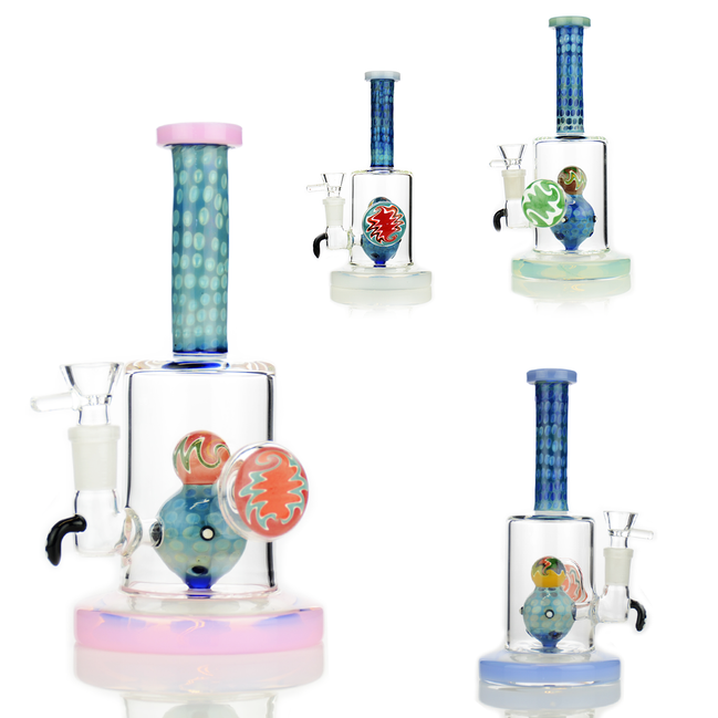 8" Reversal Art Locket Water Pipe with UFO Shower and 14mm Male Bowl