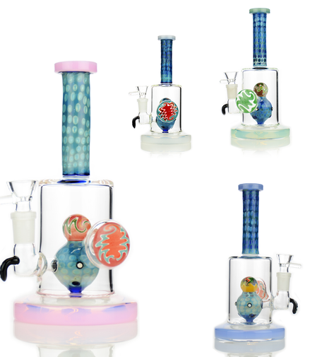 8" Reversal Art Locket Water Pipe with UFO Shower and 14mm Male Bowl