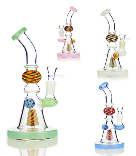 8" Reversal Bong with Flower Locket and 14mm Male Bowl