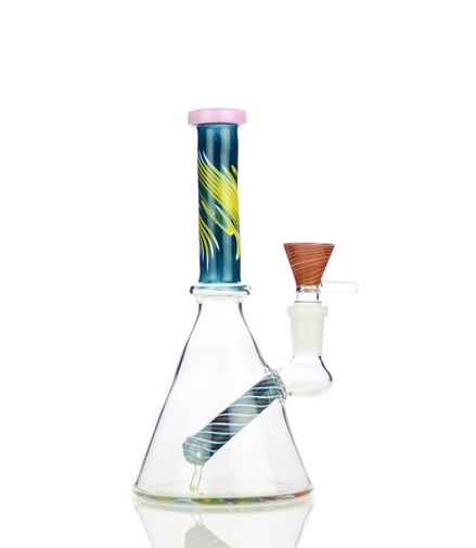 8" Reversal Art Beaker with 14mm Male Bowl