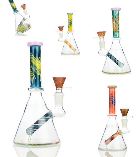 8" Reversal Art Beaker with 14mm Male Bowl