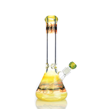 16" Beaker Fumed Fancy 9mm Glass Made In U.S.A