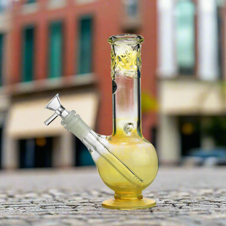 8" Sphere Base Rim Fume Glass Water Pipe Made In U.S.A