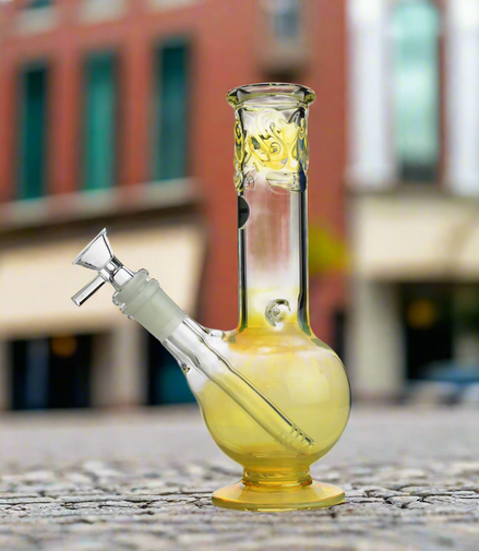 8" Sphere Base Rim Fume Glass Water Pipe Made In U.S.A