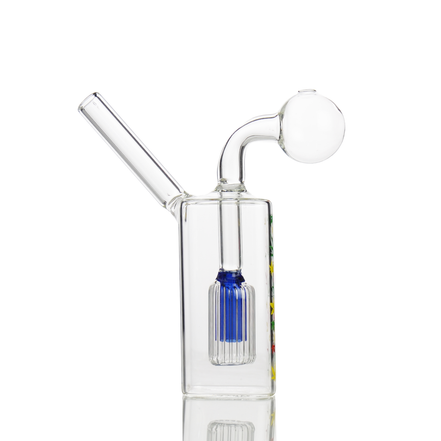 5" Oil Burner Water Pipe with Leaf Print