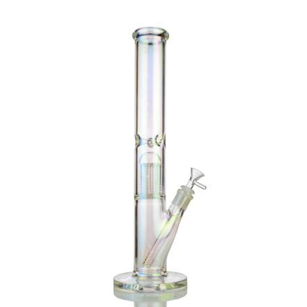 16" Straight Shooter Electro Plated Glass with Percolator with 14mm Male Bowl