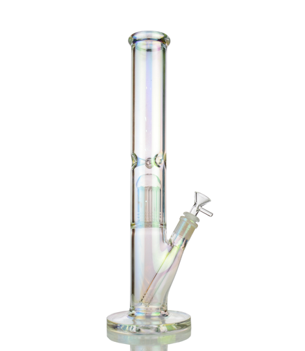 16" Straight Shooter Electro Plated Glass with Percolator with 14mm Male Bowl