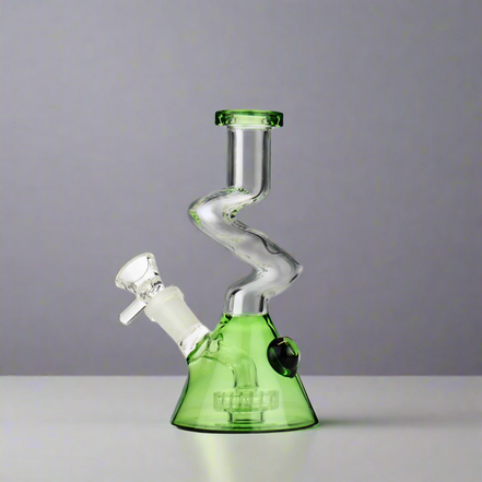 6" Zong Color Glass Base Water Pipe with 14mm Male Bowl