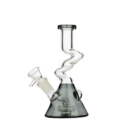 6" Zong Color Glass Base Water Pipe with 14mm Male Bowl