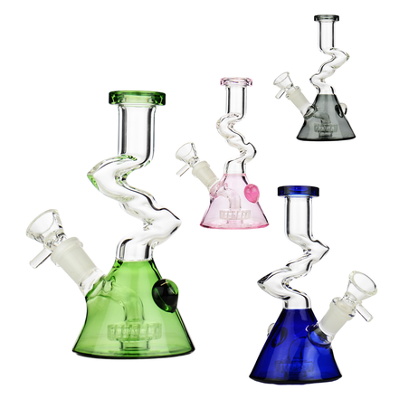 6" Zong Color Glass Base Water Pipe with 14mm Male Bowl
