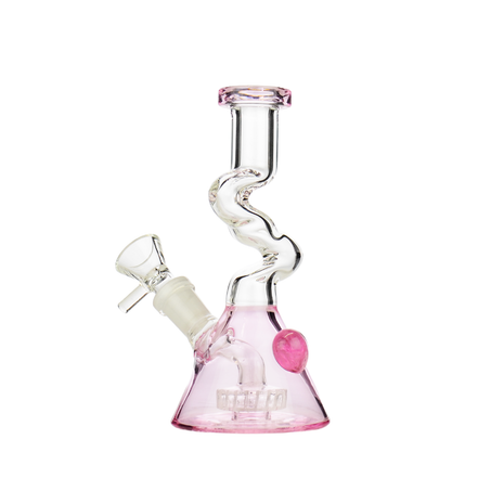 6" Zong Color Glass Base Water Pipe with 14mm Male Bowl