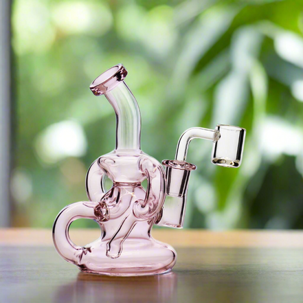 5" Pink Recycler Rig with 14mm Male Banger