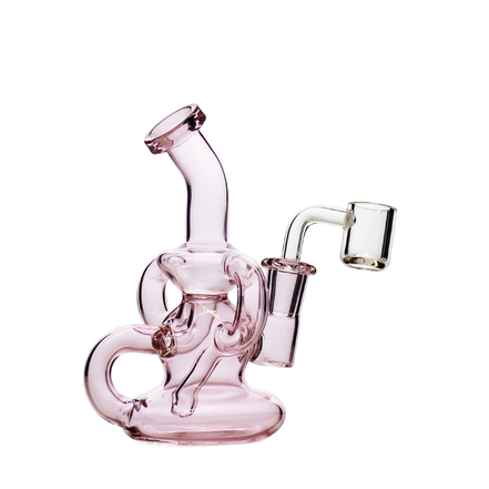 5" Pink Recycler Rig with 14mm Male Banger