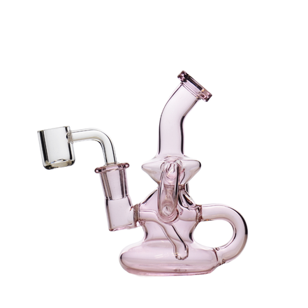 5" Pink Recycler Rig with 14mm Male Banger
