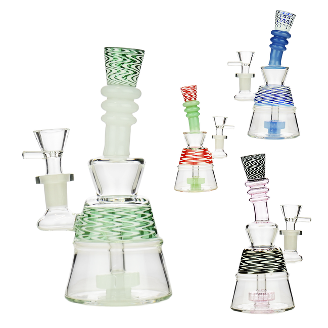 7" WigWag Water Pipe with 14mm Male Bowl