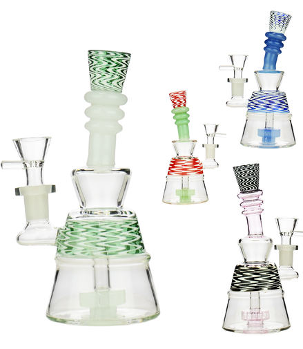 7" WigWag Water Pipe with 14mm Male Bowl