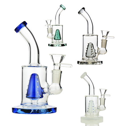 6" Water Pipe with Cone Shower and 14mm Male Bowl